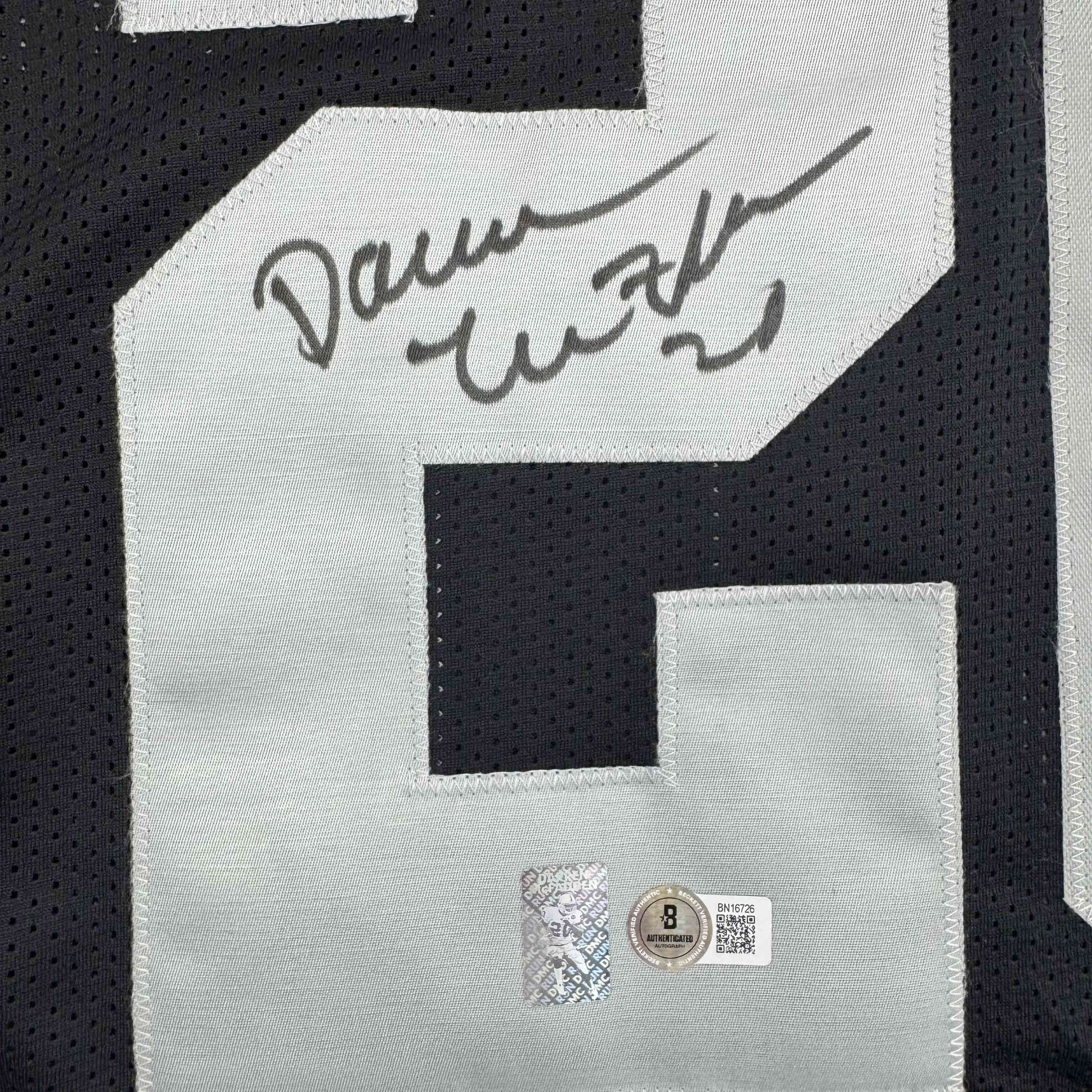 Autographed/Signed Darren McFadden Las Vegas Oakland Black Football Jersey Beckett BAS COA