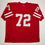 Autographed/Signed Joe Thomas Wisconsin Red College Football Jersey Beckett BAS COA