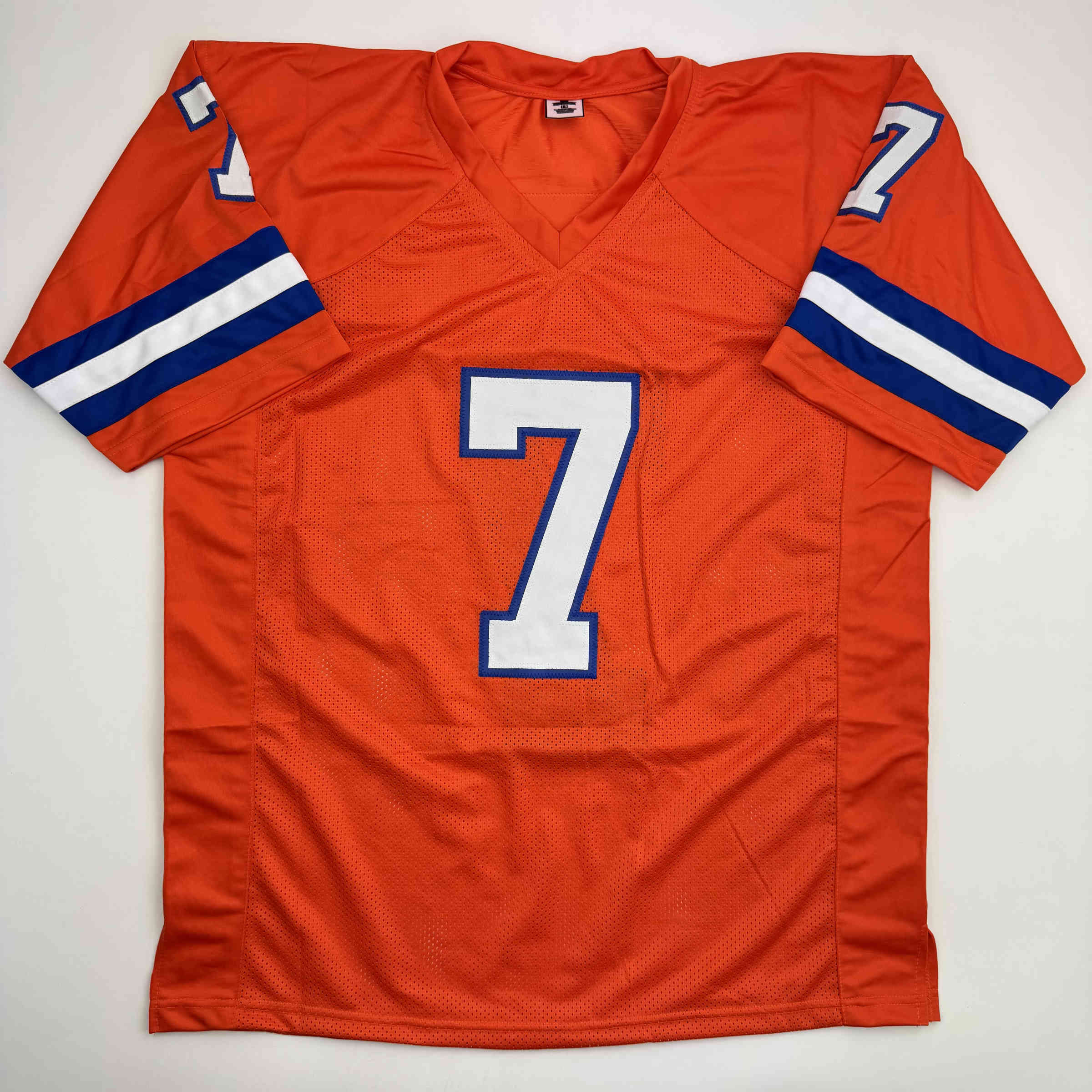 Autographed/Signed John Elway Denver Orange Retro Football Jersey JSA COA