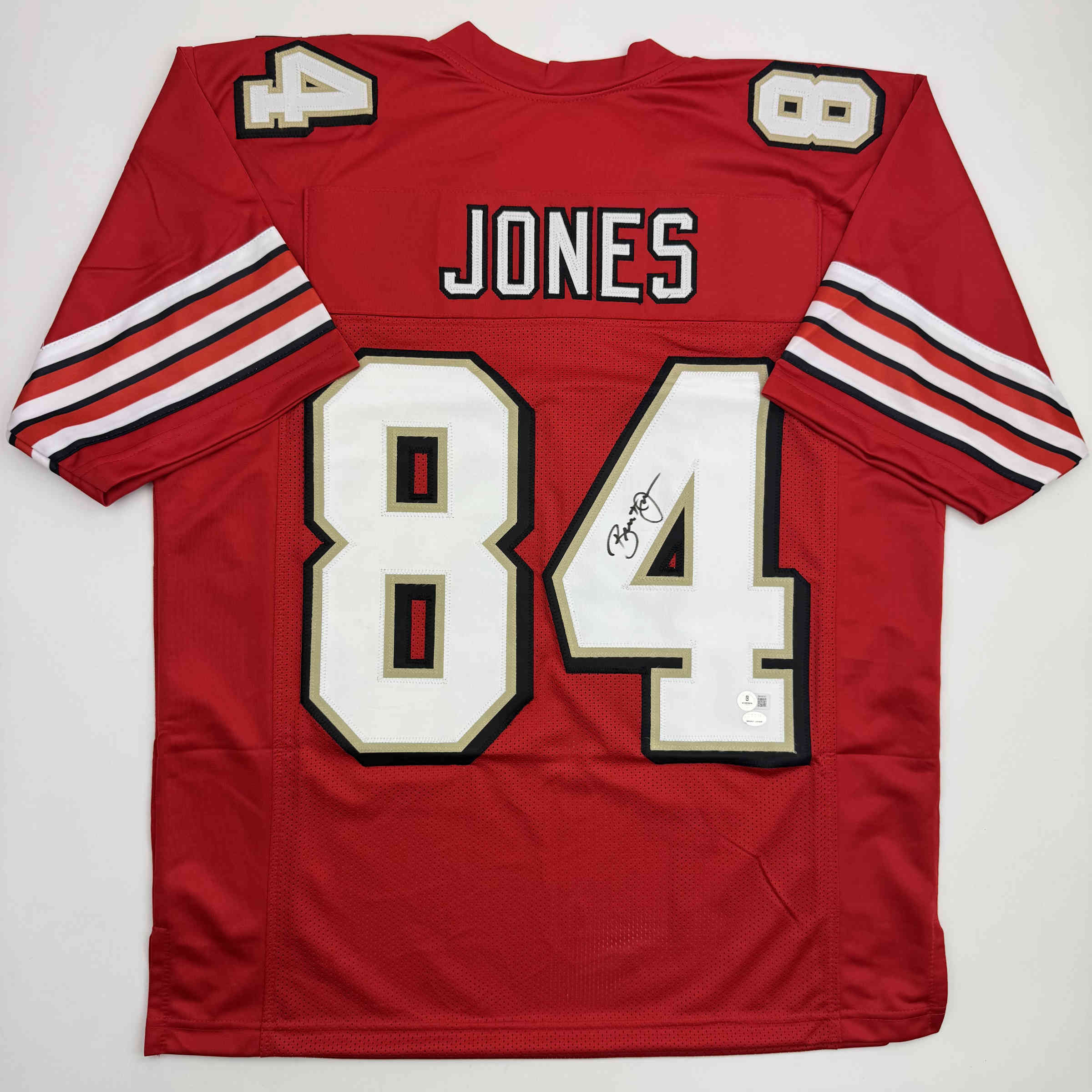 Autographed/Signed Brent Jones San Francisco Red Alternate Football Jersey Beckett BAS COA