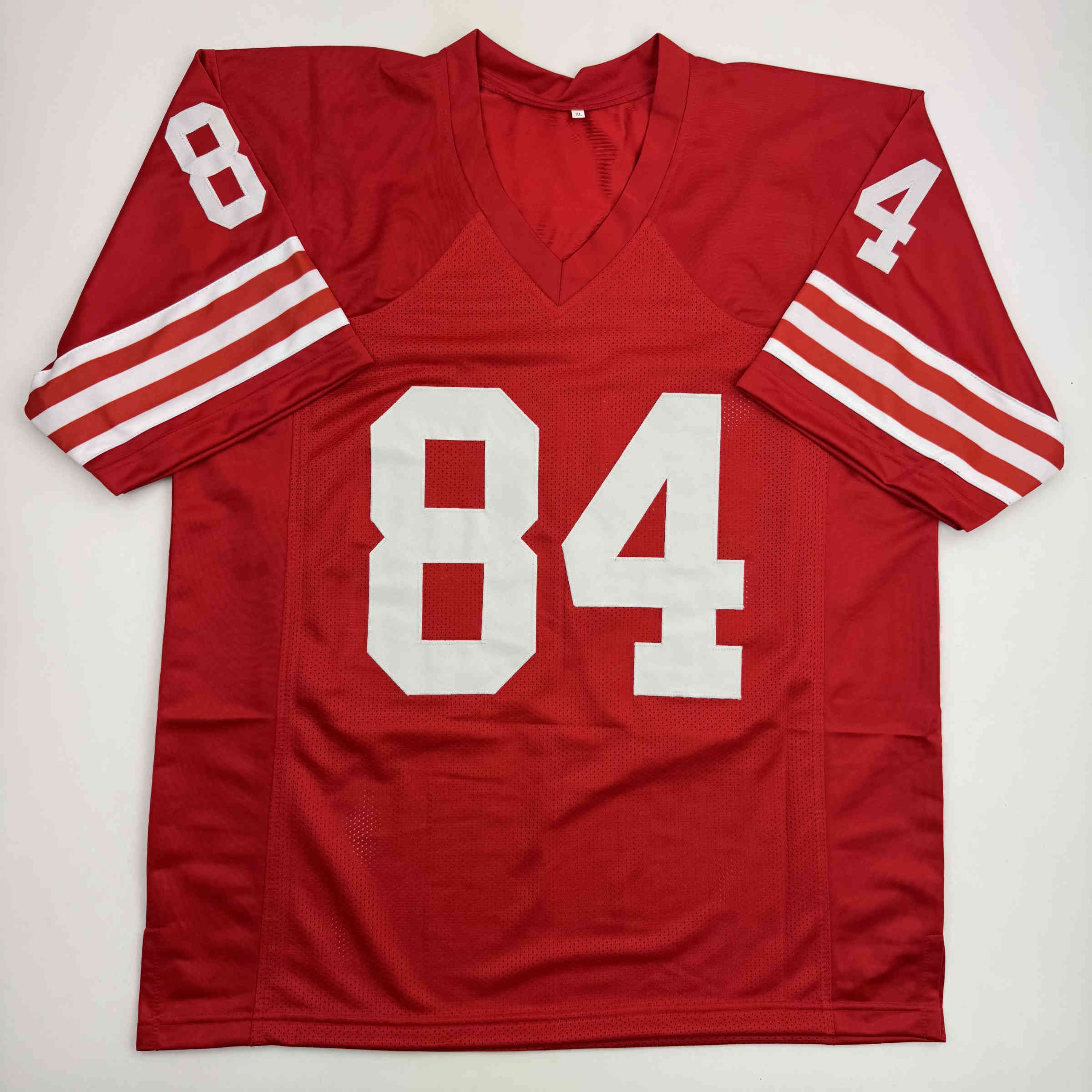 Autographed/Signed Brent Jones San Francisco Red Football Jersey Beckett BAS COA