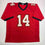 Autographed/Signed Brad Johnson Tampa Bay Red Football Jersey Beckett BAS COA