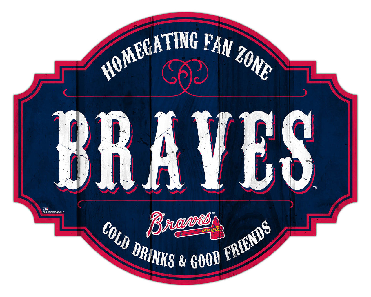 Atlanta Braves Sign Wood 12 Inch Homegating Tavern - Sports Collectibles, Sports Memorabilia, Sports Fan Shop, Sports Gifts