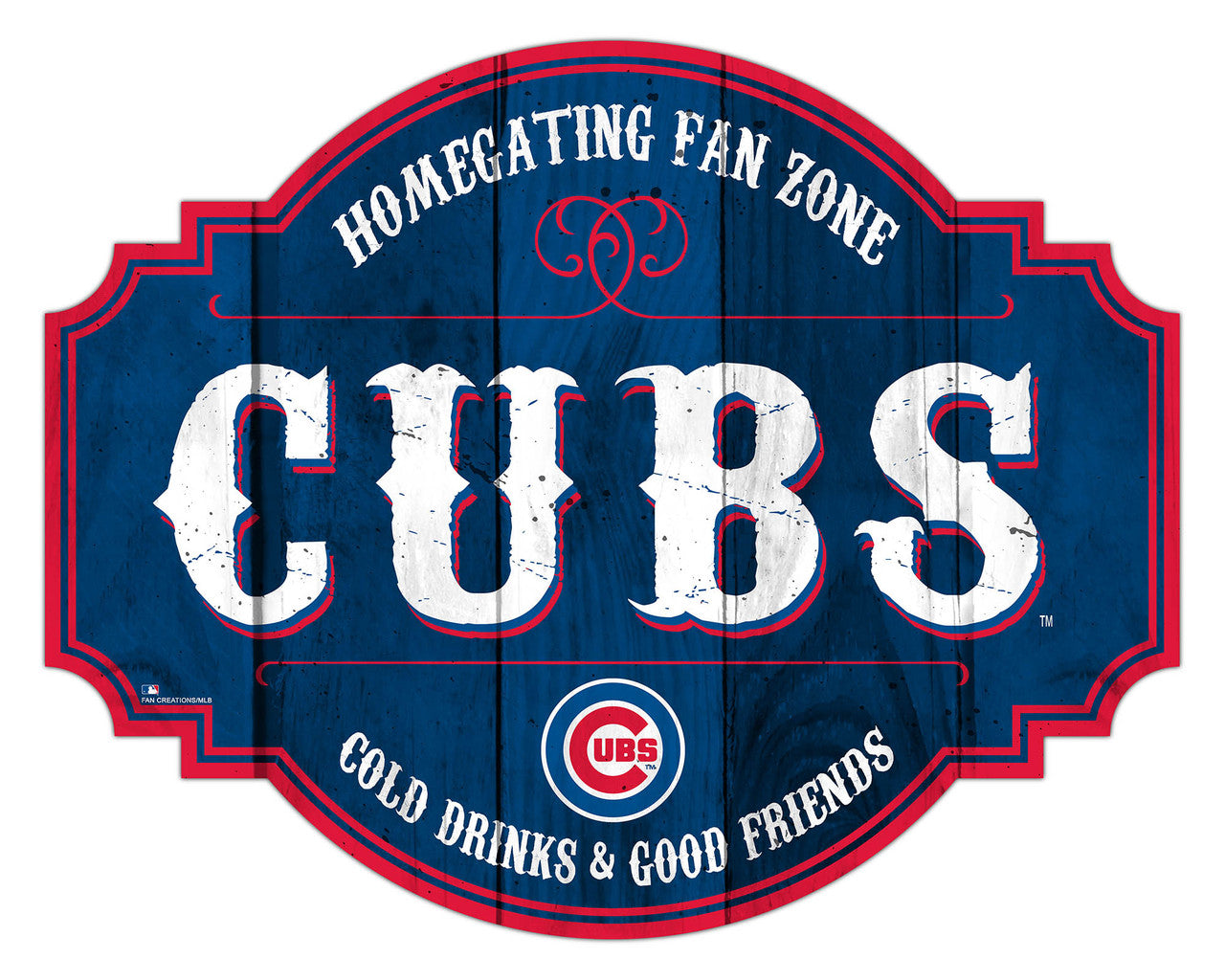 Chicago Cubs Sign Wood 12 Inch Homegating Tavern - Sports Collectibles, Sports Memorabilia, Sports Fan Shop, Sports Gifts