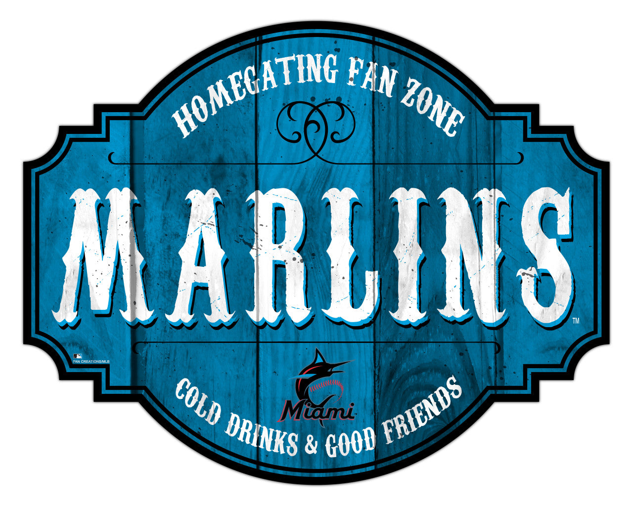 Miami Marlins Sign Wood 12 Inch Homegating Tavern - Special Order - Sports Collectibles, Sports Memorabilia, Sports Fan Shop, Sports Gifts