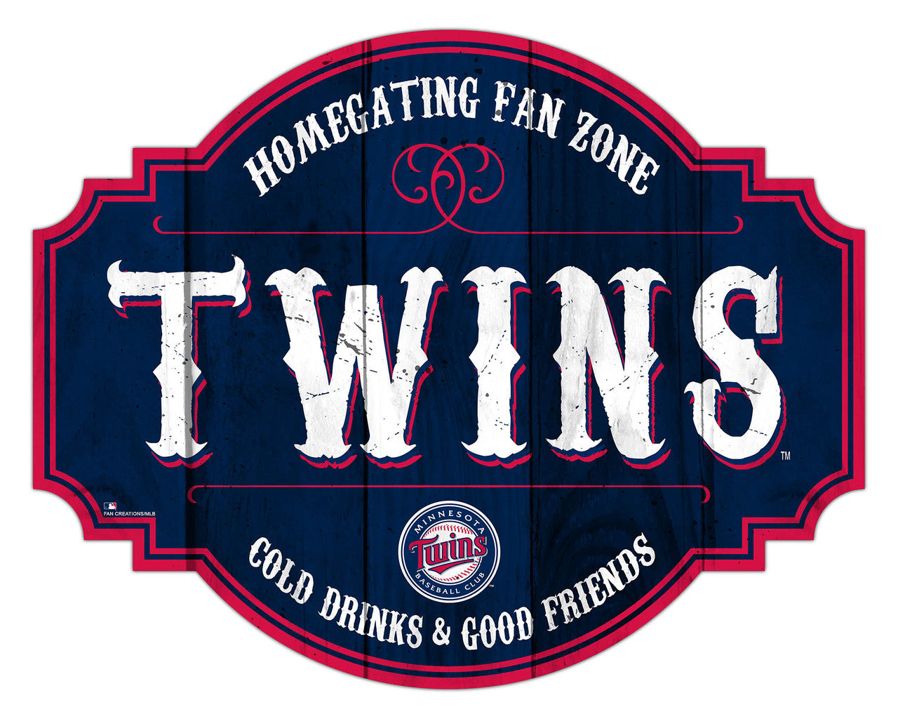 Minnesota Twins Sign Wood 12 Inch Homegating Tavern - Sports Collectibles, Sports Memorabilia, Sports Fan Shop, Sports Gifts