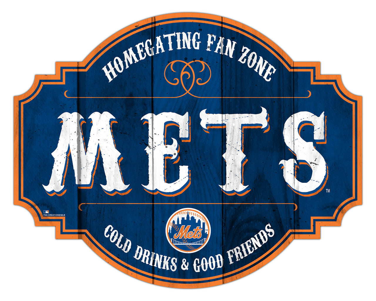 New York Mets Sign Wood 12 Inch Homegating Tavern - Sports Collectibles, Sports Memorabilia, Sports Fan Shop, Sports Gifts