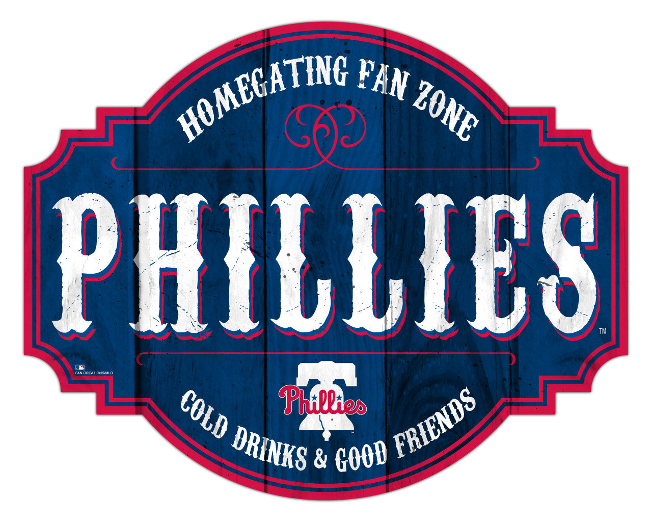 Philadelphia Phillies Sign Wood 12 Inch Homegating Tavern - Sports Collectibles, Sports Memorabilia, Sports Fan Shop, Sports Gifts