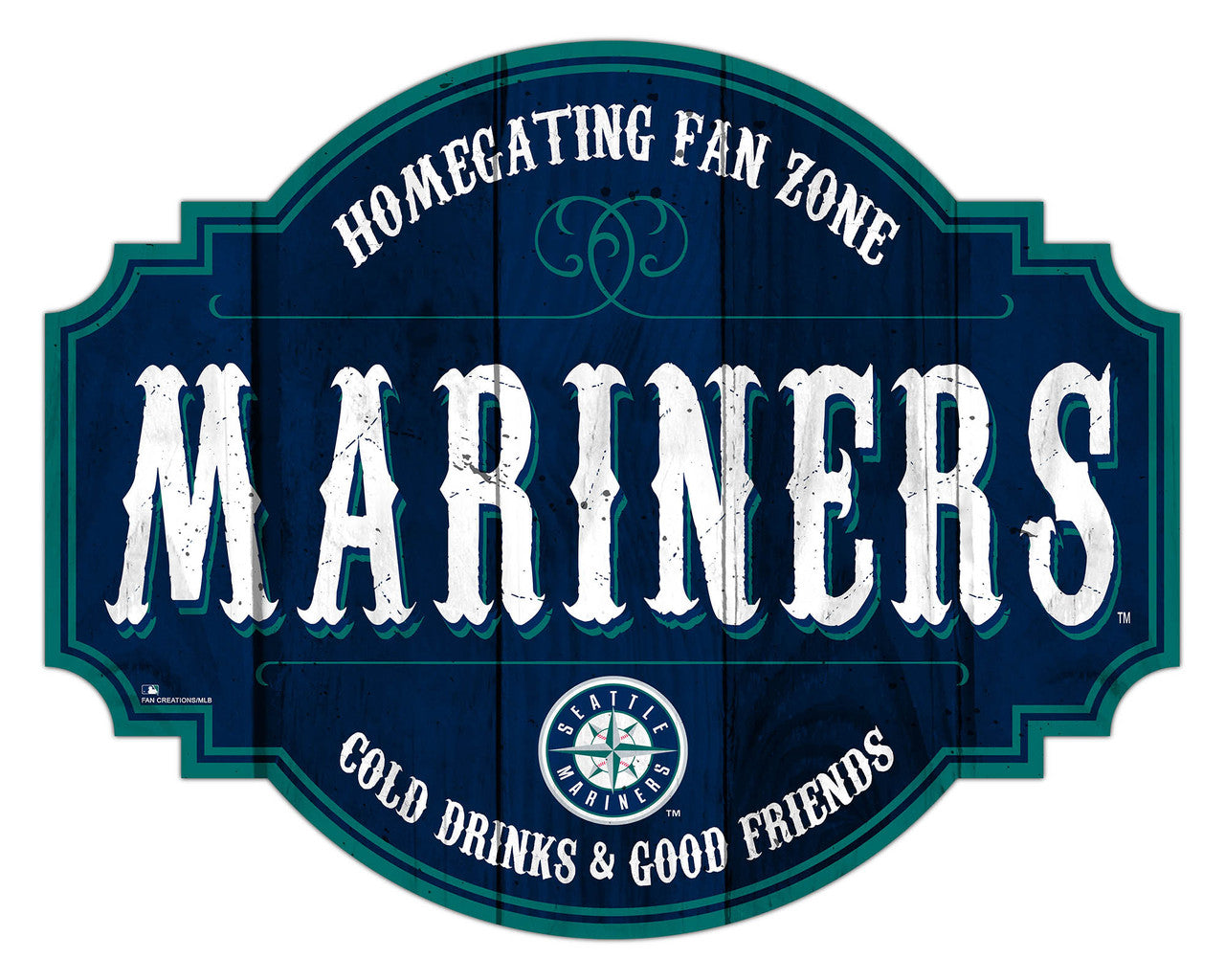 Seattle Mariners Sign Wood 12 Inch Homegating Tavern - Sports Collectibles, Sports Memorabilia, Sports Fan Shop, Sports Gifts