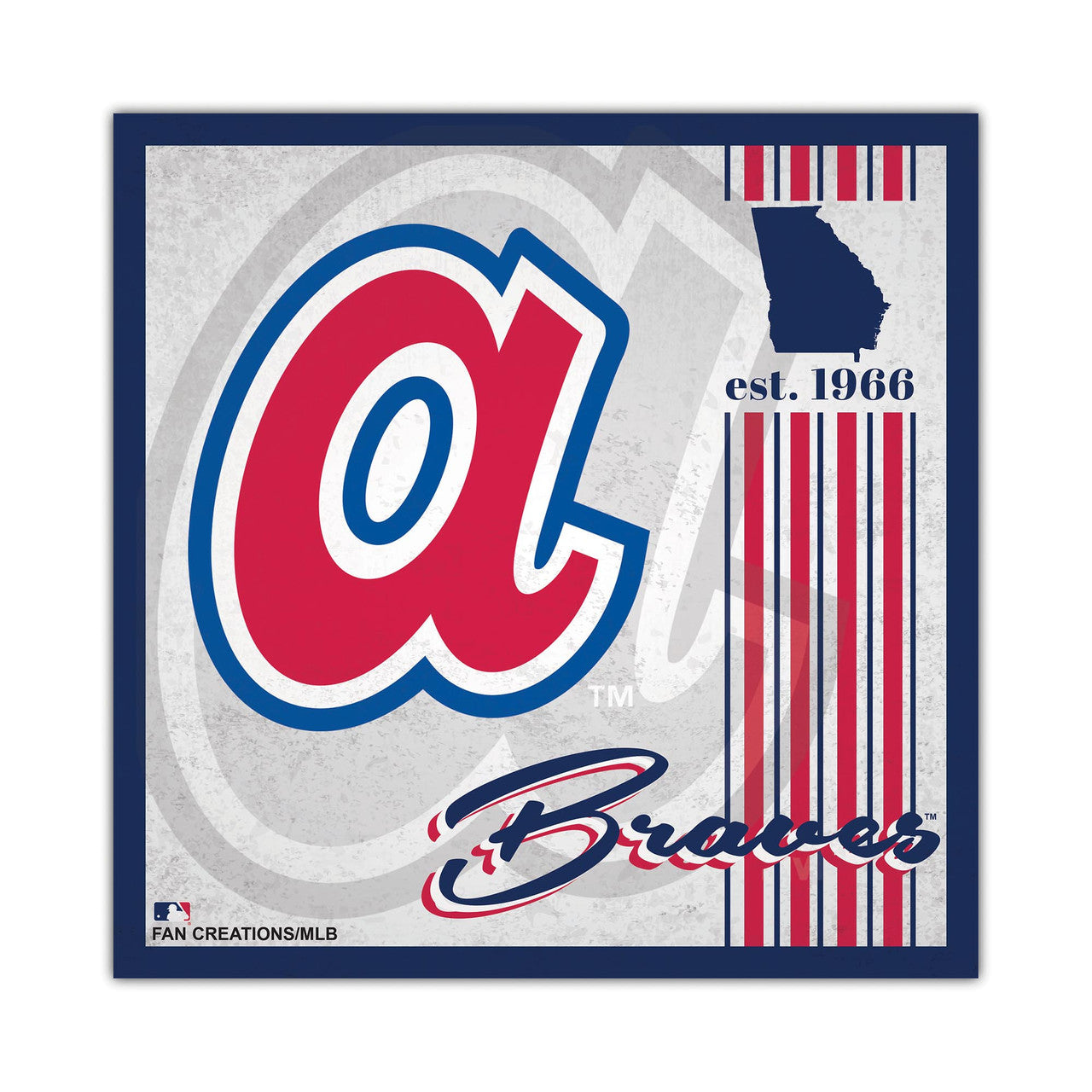 Atlanta Braves Sign Wood 10x10 Album Design - Sports Collectibles, Sports Memorabilia, Sports Fan Shop, Sports Gifts