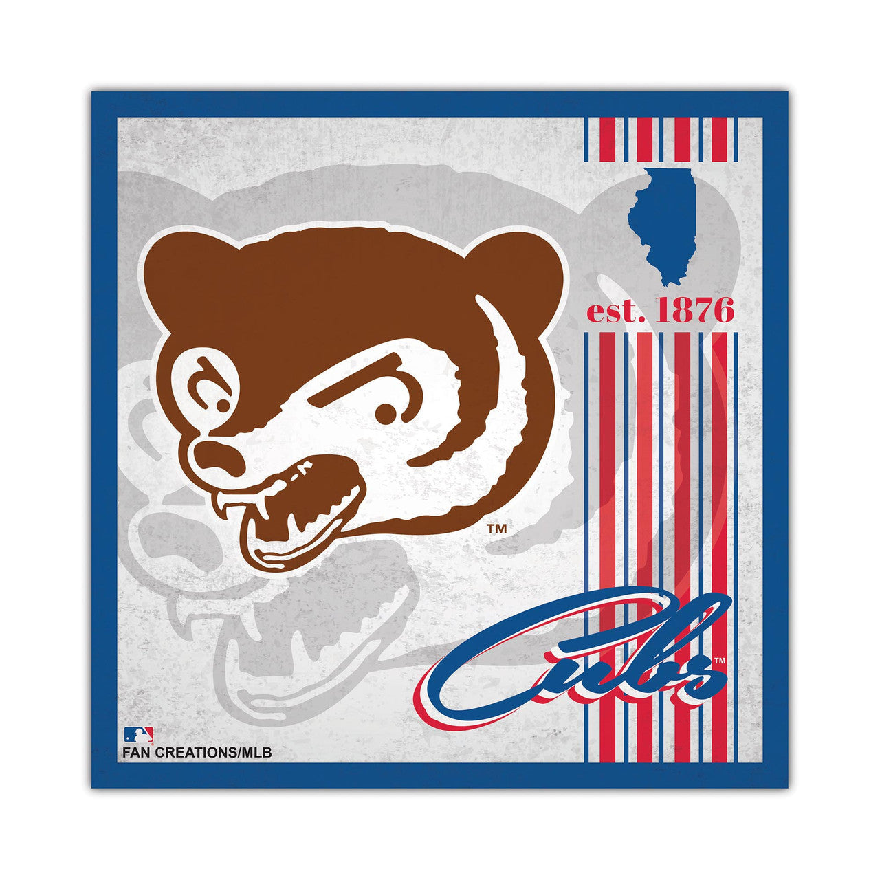 Chicago Cubs Sign Wood 10x10 Album Design - Sports Collectibles, Sports Memorabilia, Sports Fan Shop, Sports Gifts