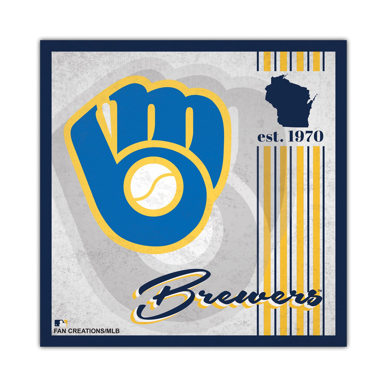 Milwaukee Brewers Sign Wood 10x10 Album Design - Sports Collectibles, Sports Memorabilia, Sports Fan Shop, Sports Gifts