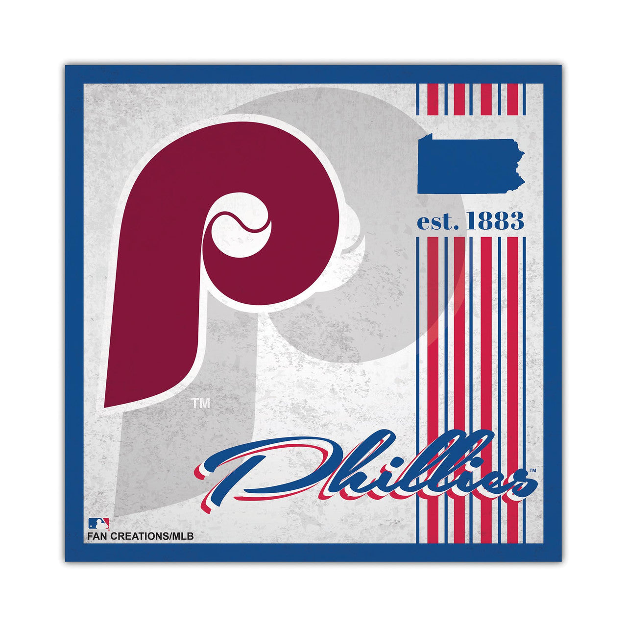 Philadelphia Phillies Sign Wood 10x10 Album Design - Sports Collectibles, Sports Memorabilia, Sports Fan Shop, Sports Gifts