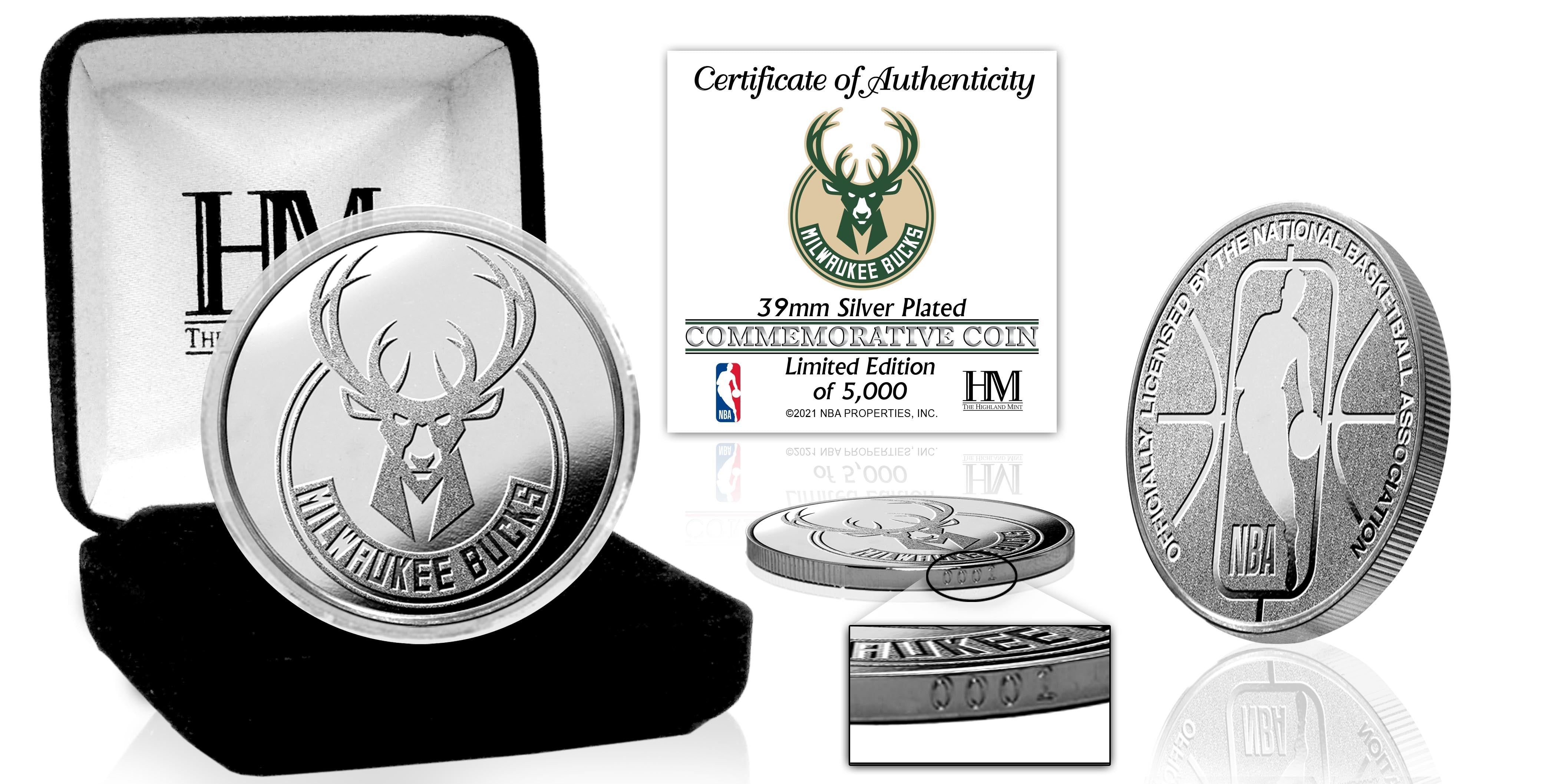 Milwaukee Bucks Silver Mint Coin - Sports Collectibles, Sports Memorabilia, Sports Fan Shop, Sports Gifts