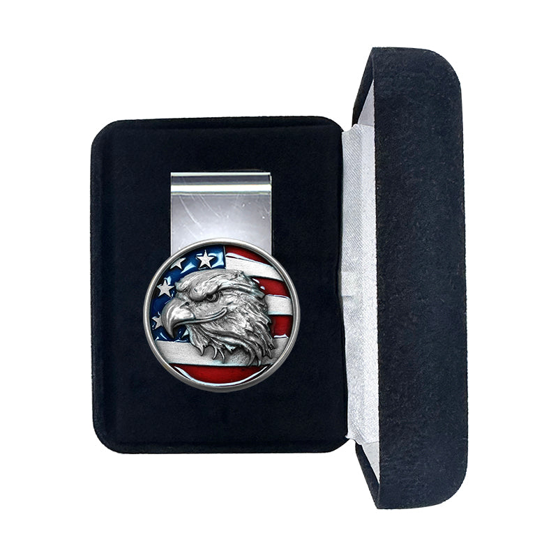 Eagle Head w/ Flag Money Clip - Sports Collectibles, Sports Memorabilia, Sports Fan Shop, Sports Gifts