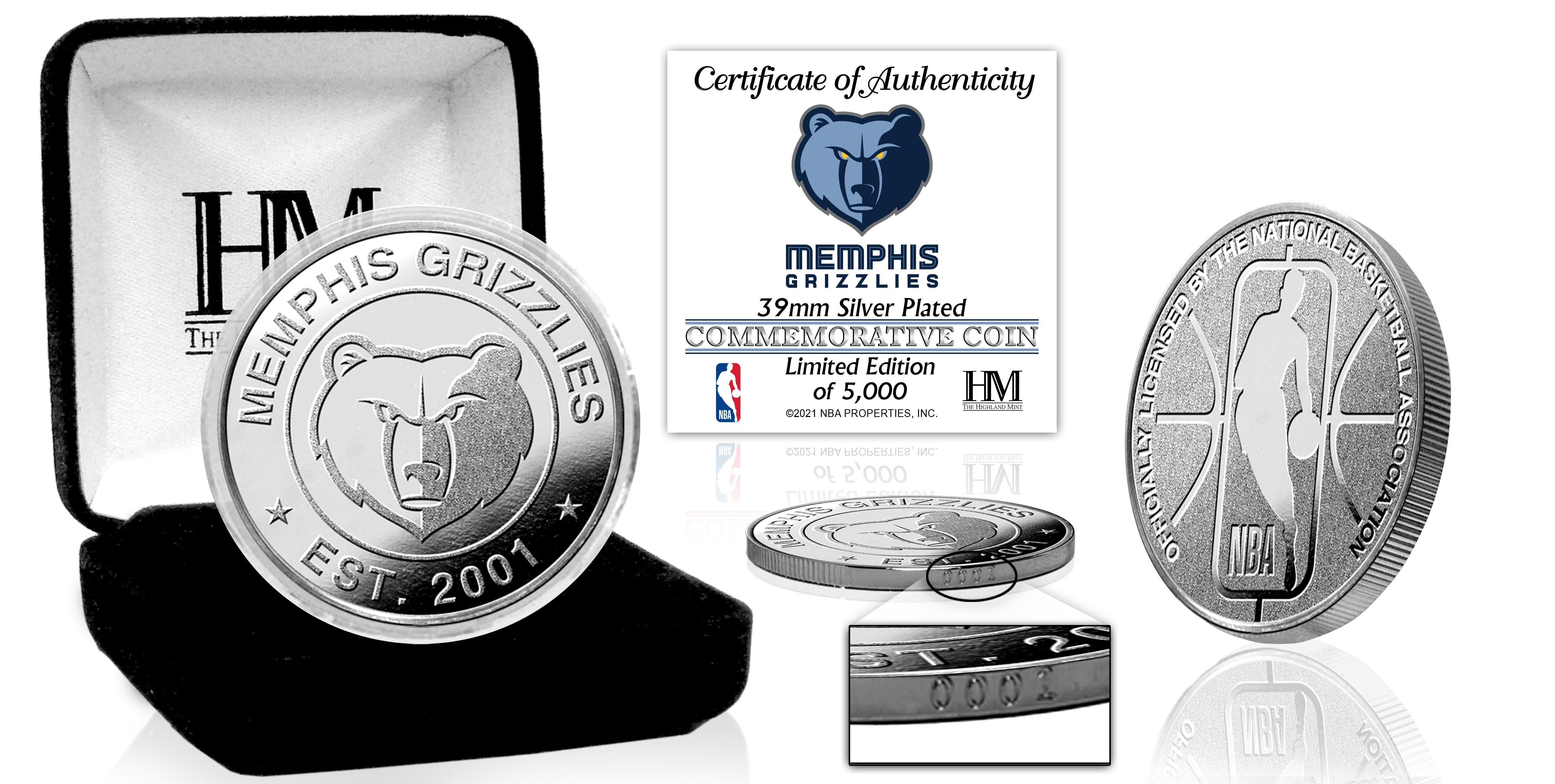 Memphis Grizzlies Silver Mint Coin - Sports Collectibles, Sports Memorabilia, Sports Fan Shop, Sports Gifts