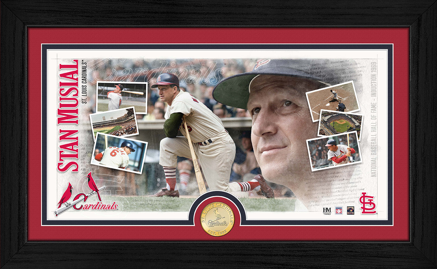 Stan The Man Musial Cardinal Legend Bronze Coin Pano Photo Mint