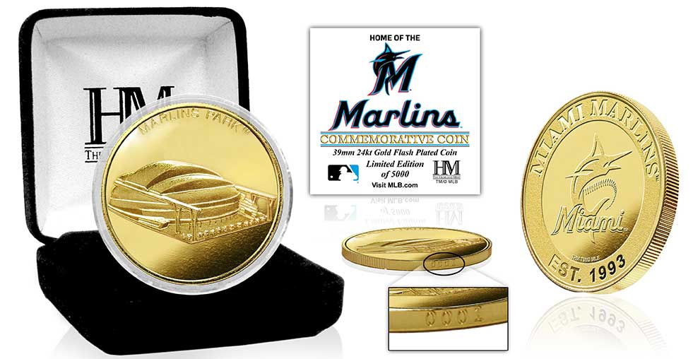 Miami Marlins Stadium Gold Mint Coin - Sports Collectibles, Sports Memorabilia, Sports Fan Shop, Sports Gifts