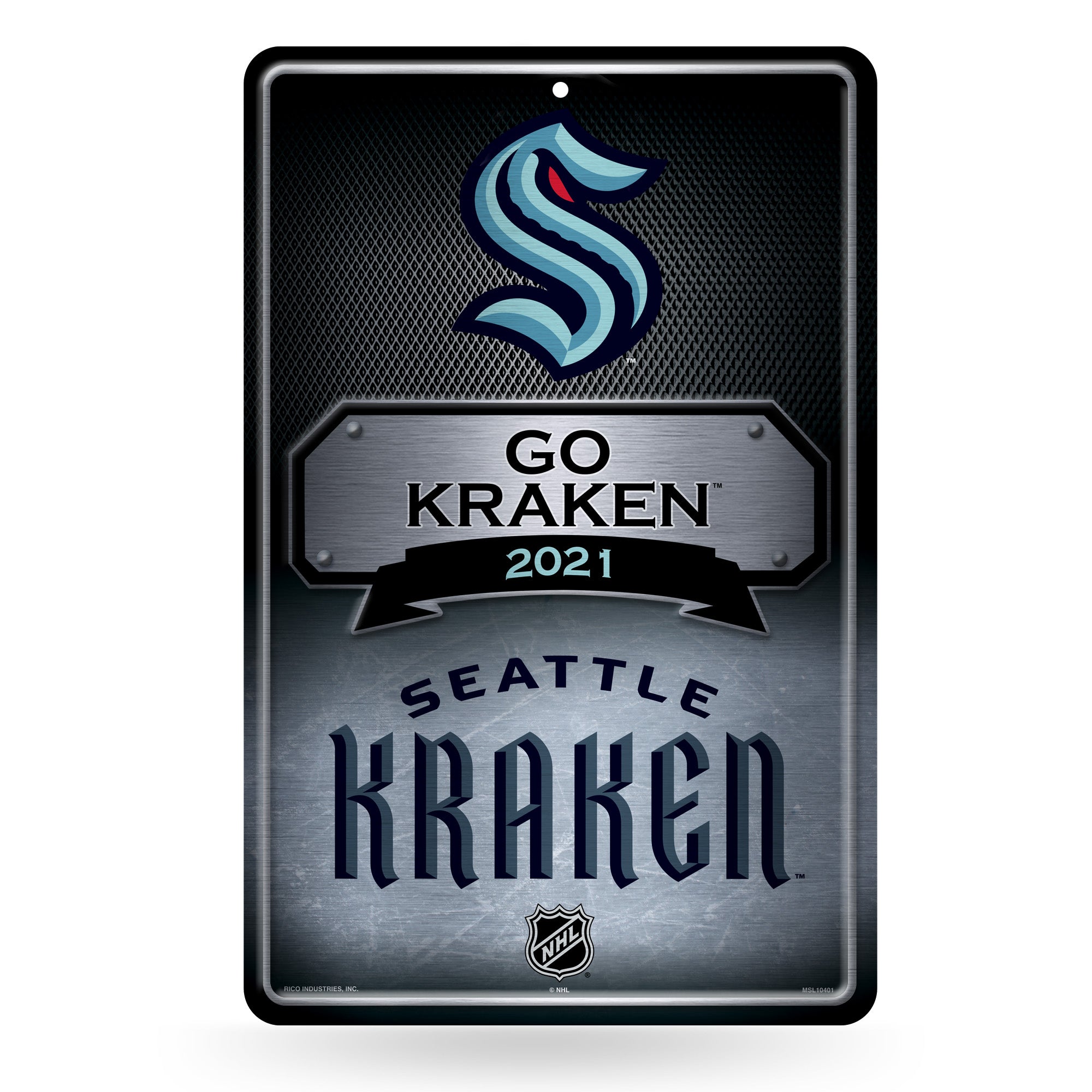 NHL Hockey Seattle Kraken  11" x 17" Large Metal Home Décor Sign
