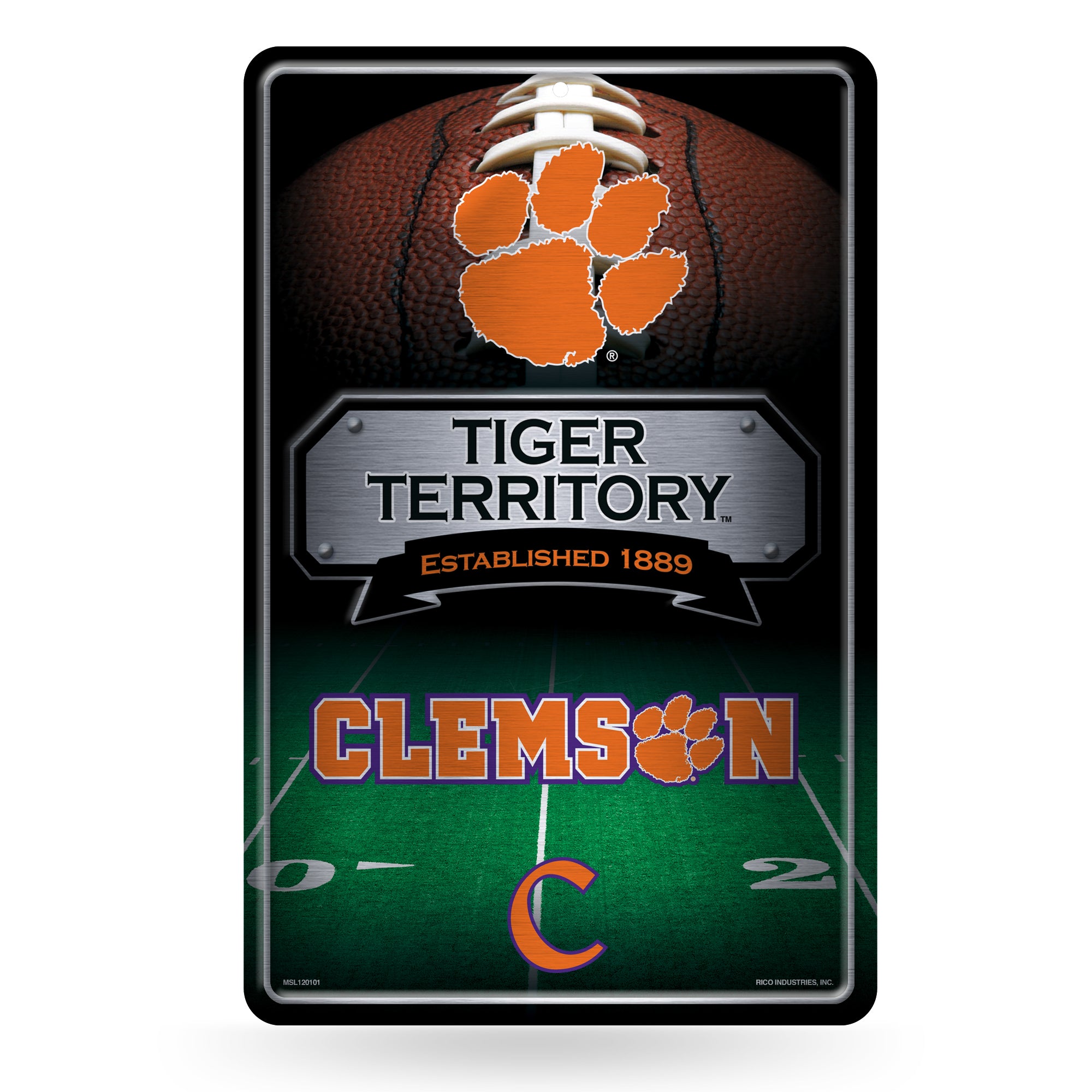 NCAA  Clemson Tigers  11" x 17" Large Metal Home Décor Sign