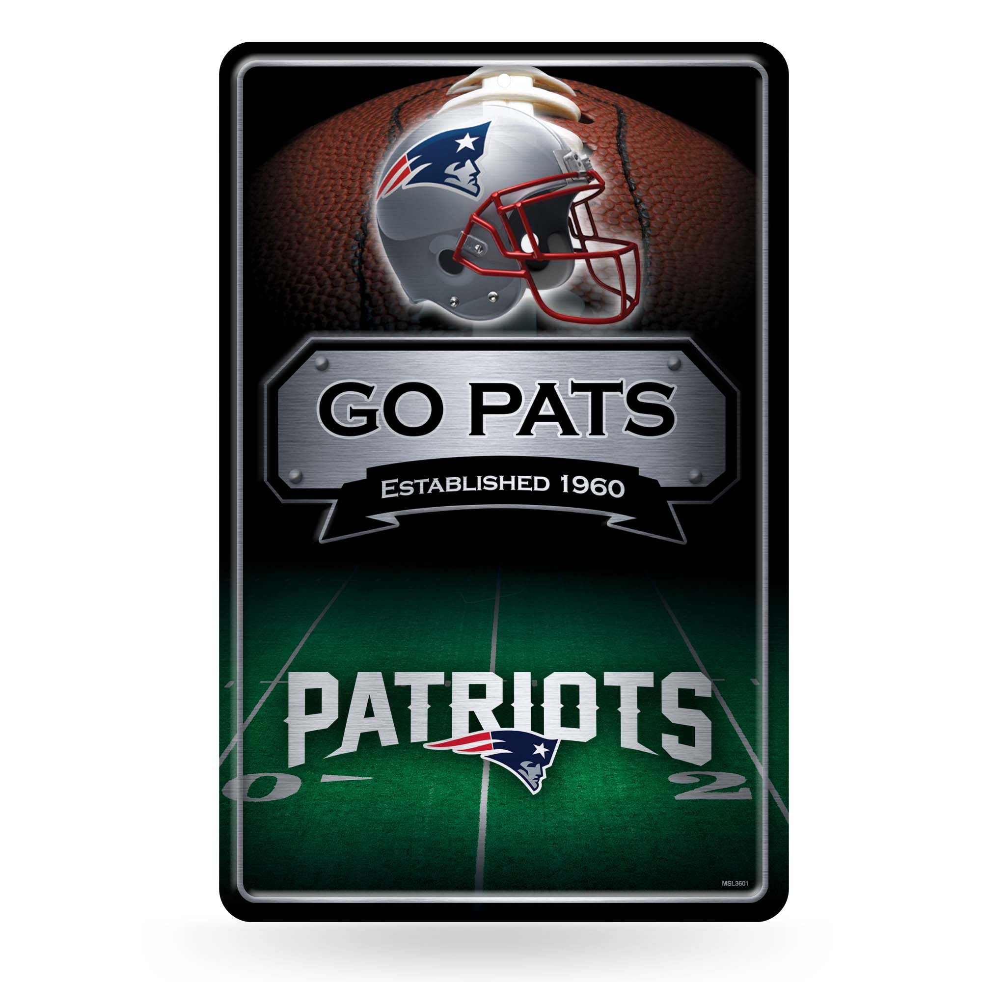NFL Football New England Patriots  11" x 17" Large Metal Home Décor Sign