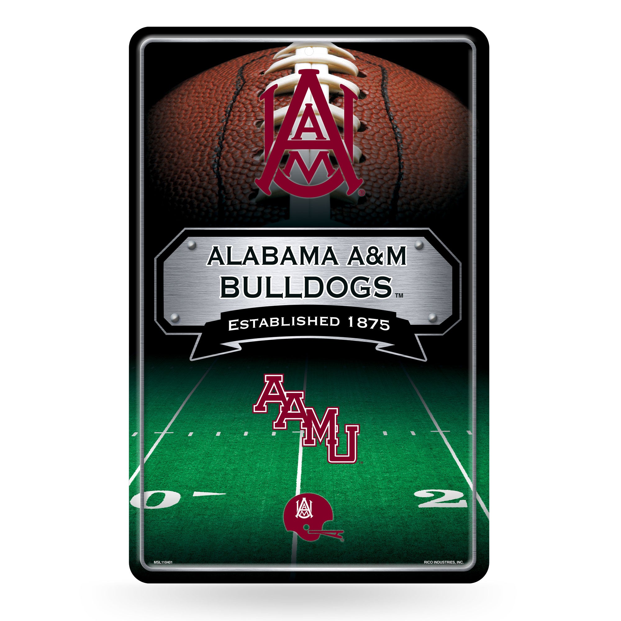 NCAA  Alabama A&M Bulldogs Standard 11" x 17" Large Metal Home Décor Sign