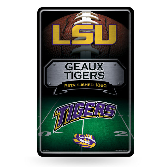NCAA  LSU Tigers  11" x 17" Large Metal Home Décor Sign
