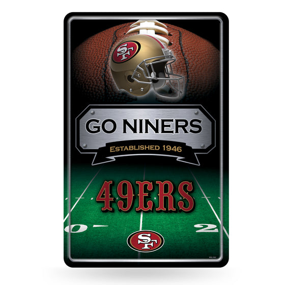 NFL Football San Francisco 49ers  11" x 17" Large Metal Home Décor Sign