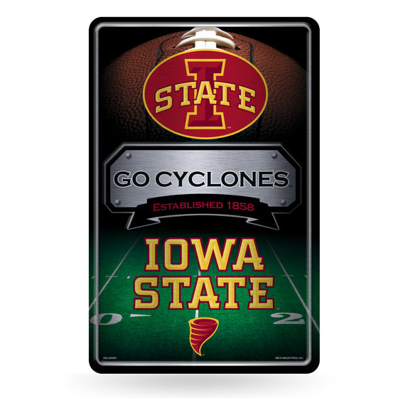 NCAA  Iowa State Cyclones  11" x 17" Large Metal Home Décor Sign