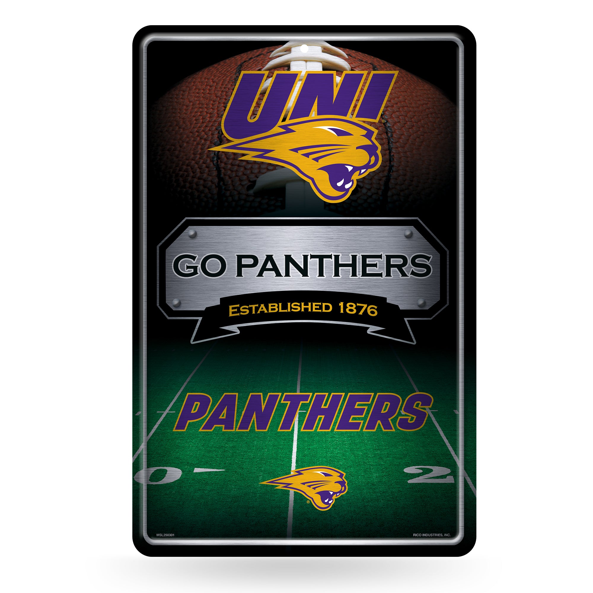 NCAA  Northern Iowa Panthers  11" x 17" Large Metal Home Décor Sign