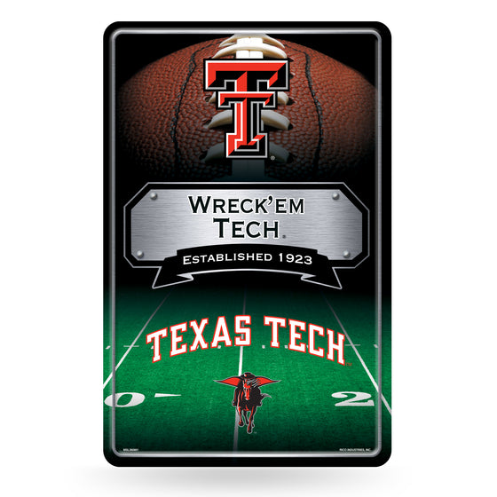 NCAA  Texas Tech Red Raiders  11" x 17" Large Metal Home Décor Sign