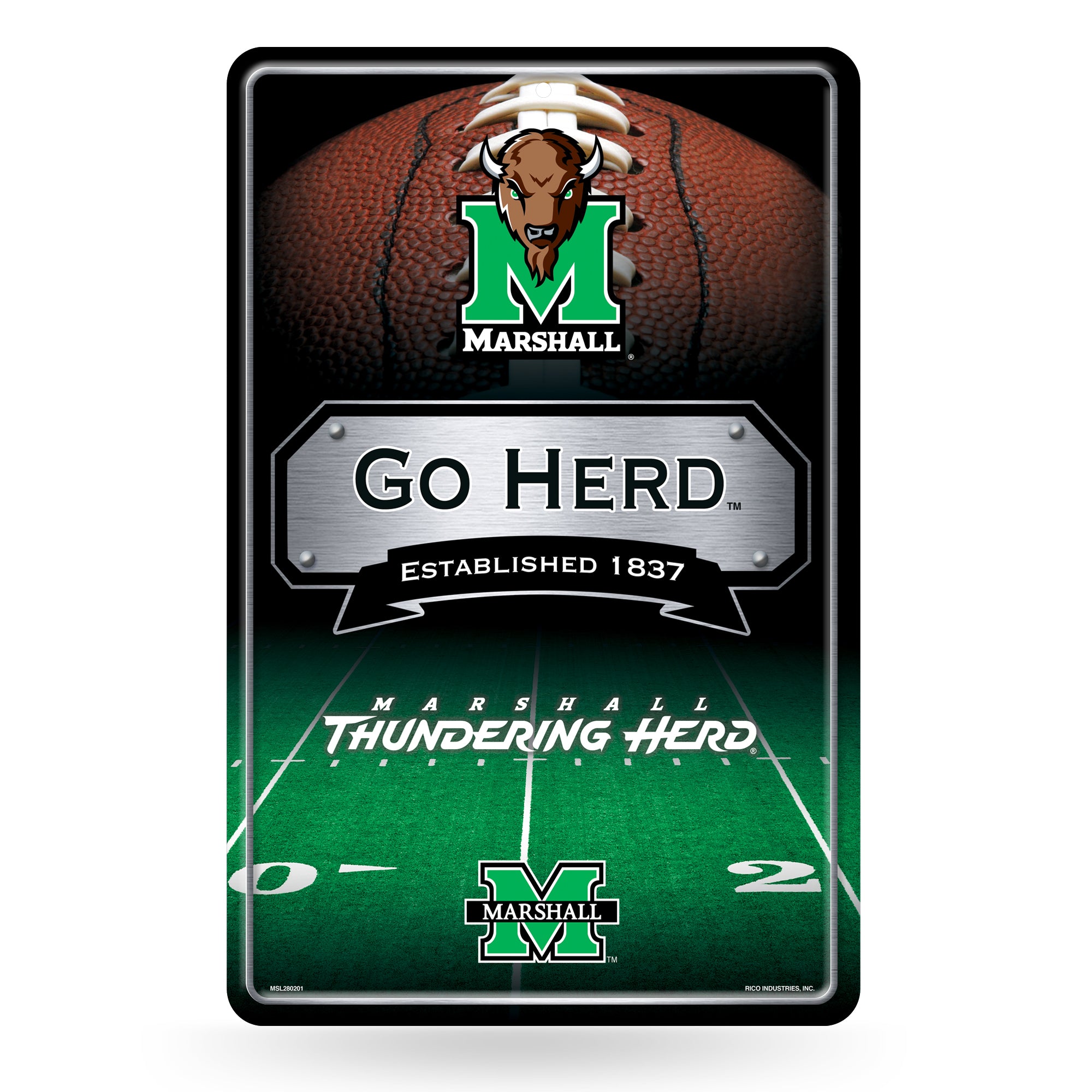 NCAA  Marshall Thundering Herd  11" x 17" Large Metal Home Décor Sign