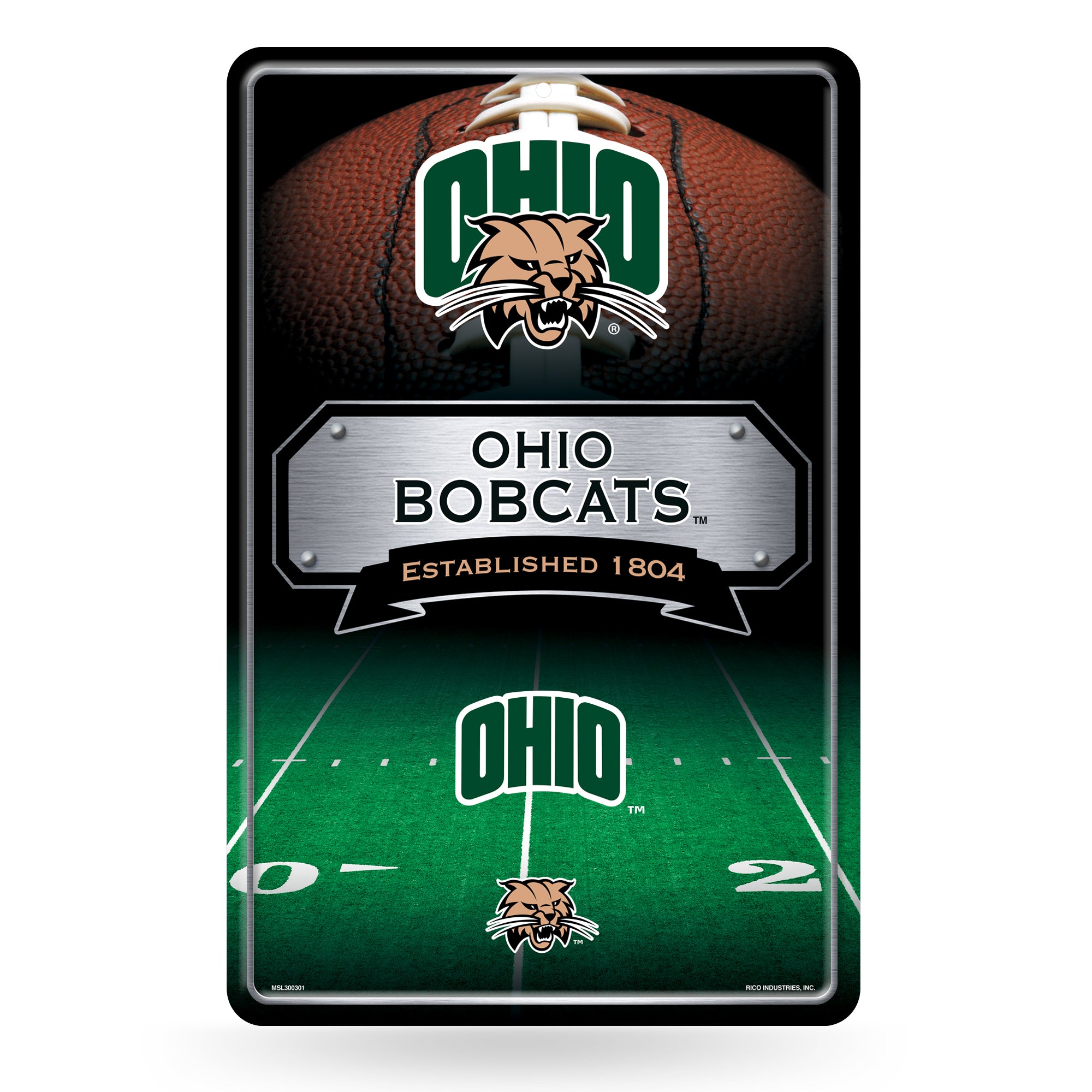NCAA  Ohio Bobcats  11" x 17" Large Metal Home Décor Sign