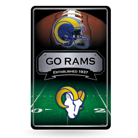 NFL Football Los Angeles Rams  11" x 17" Large Metal Home Décor Sign