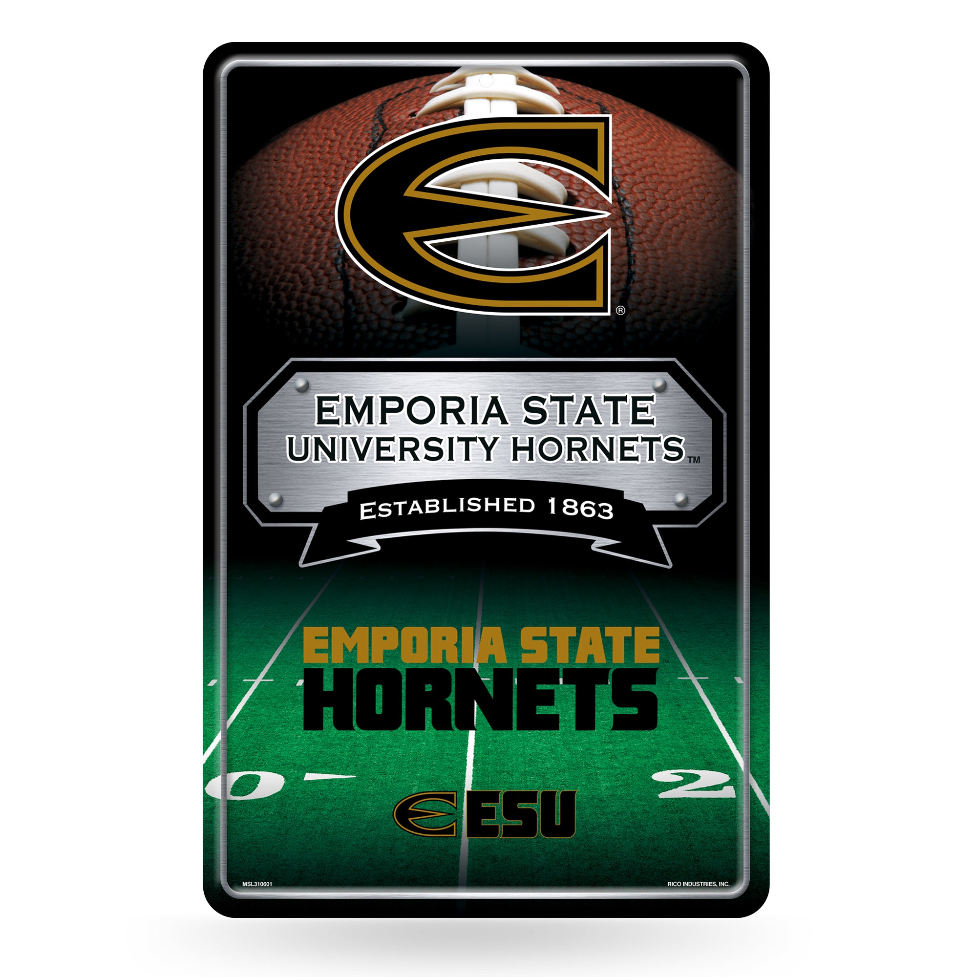 NCAA  Emporia State Hornets  11" x 17" Large Metal Home Décor Sign