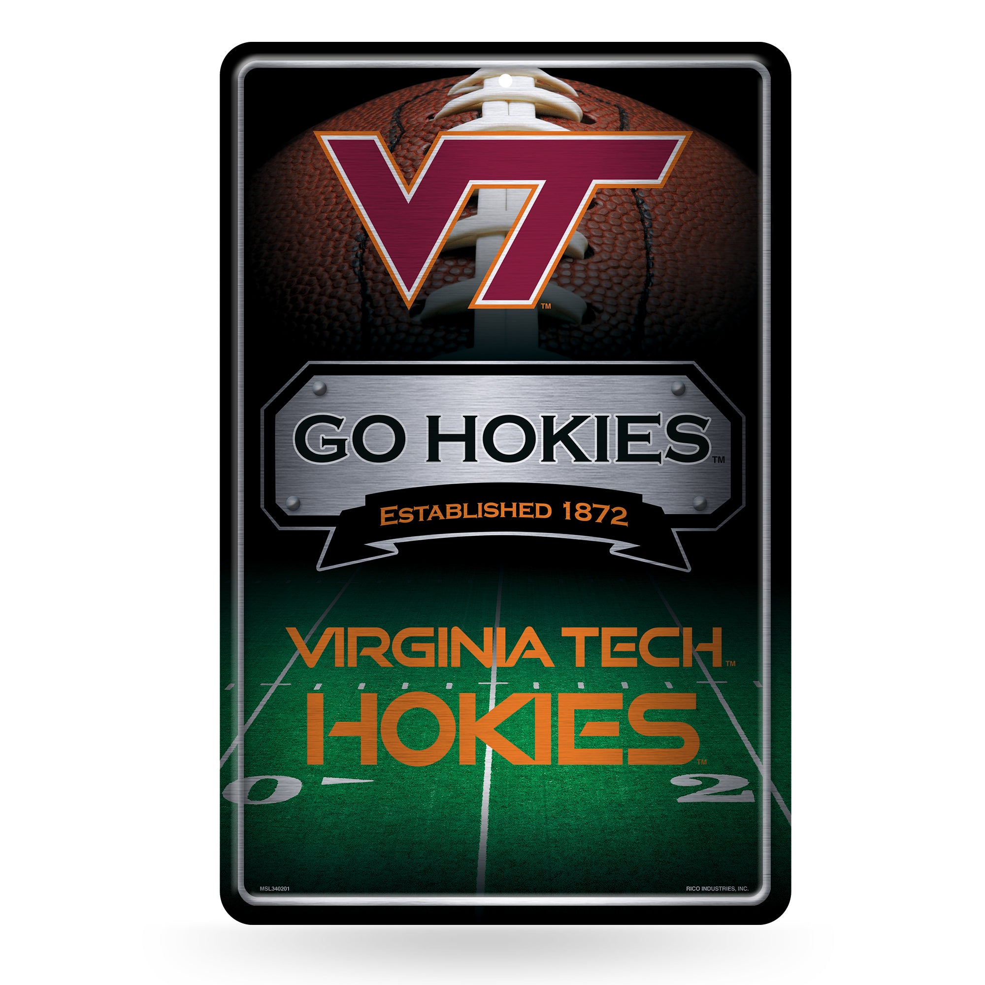 NCAA  Virginia Tech Hokies  11" x 17" Large Metal Home Décor Sign