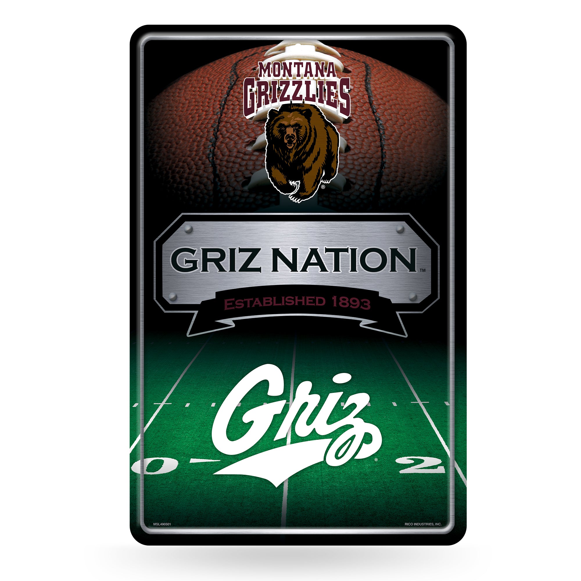 NCAA  Montana Grizzlies  11" x 17" Large Metal Home Décor Sign