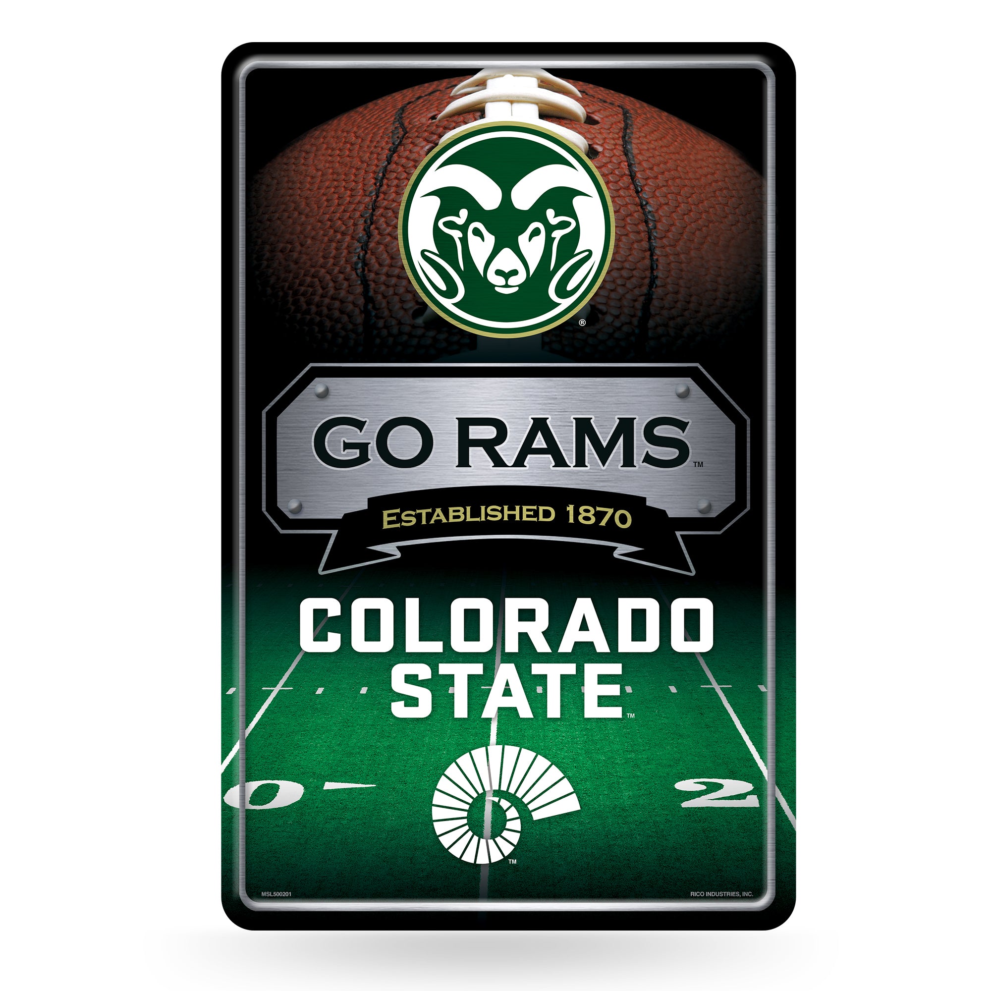 NCAA  Colorado State Rams  11" x 17" Large Metal Home Décor Sign