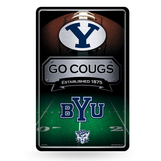 NCAA  BYU Cougars  11" x 17" Large Metal Home Décor Sign