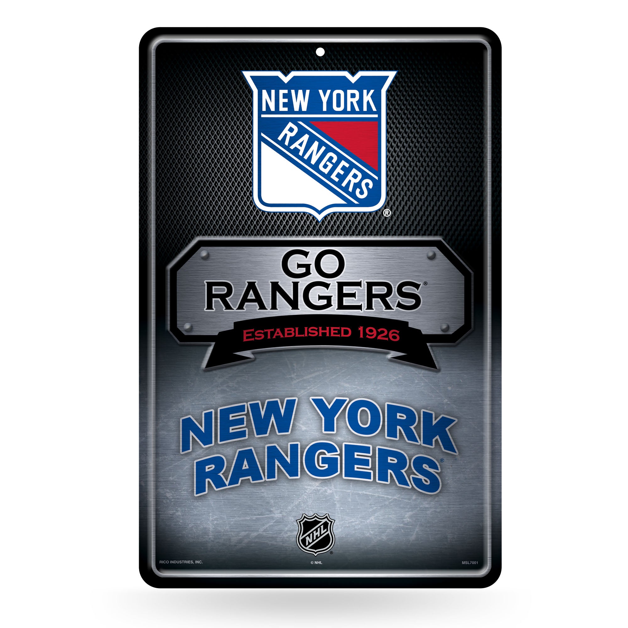 NHL Hockey New York Rangers  11" x 17" Large Metal Home Décor Sign