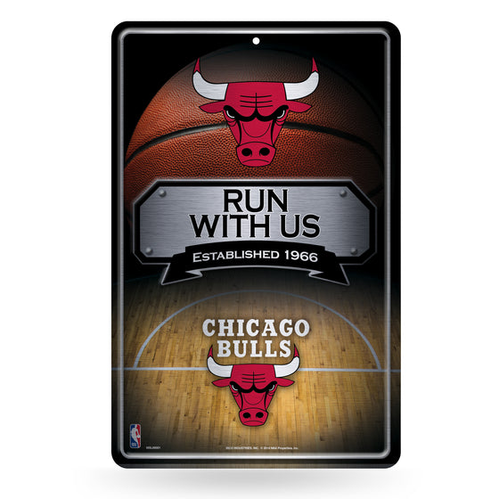 NBA Basketball Chicago Bulls  11" x 17" Large Metal Home Décor Sign