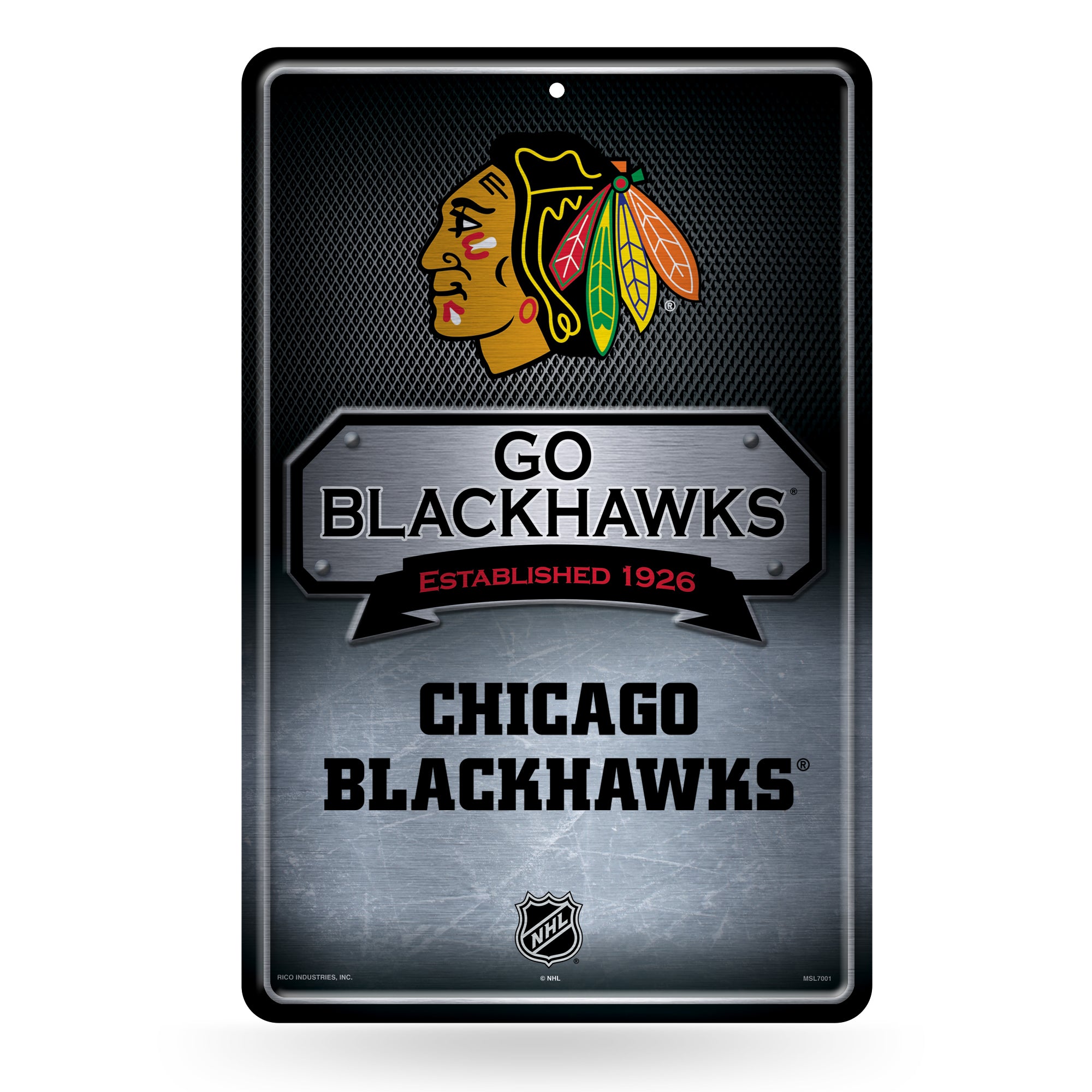 NHL Hockey Chicago Blackhawks  11" x 17" Large Metal Home Décor Sign