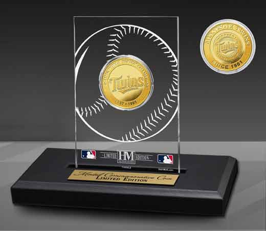 Minnesota Twins 2-Time Champions Acrylic Gold Coin - Sports Collectibles, Sports Memorabilia, Sports Fan Shop, Sports Gifts