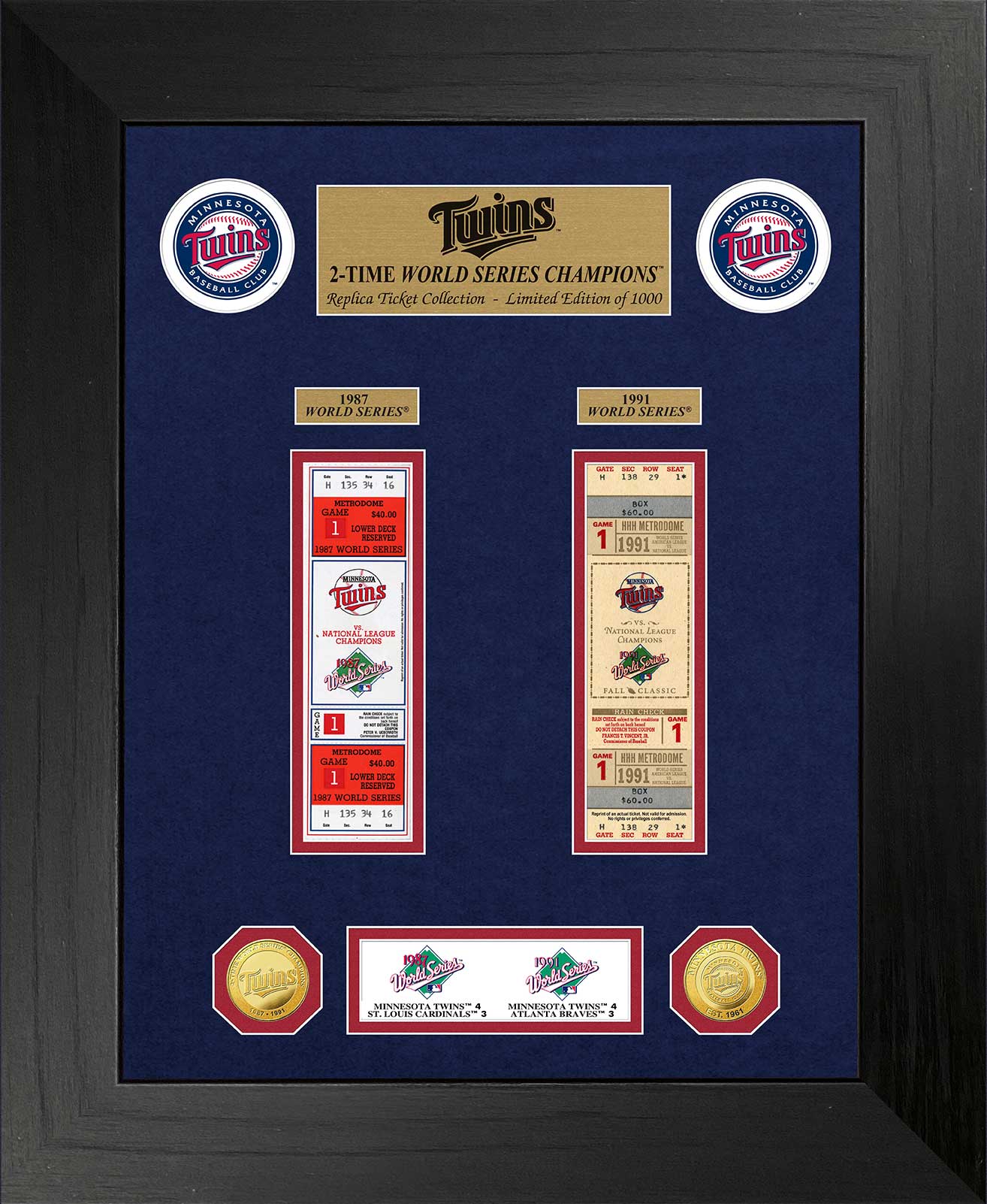 Minnesota Twins World Series Deluxe Gold Coin & Ticket Collection - Sports Collectibles, Sports Memorabilia, Sports Fan Shop, Sports Gifts