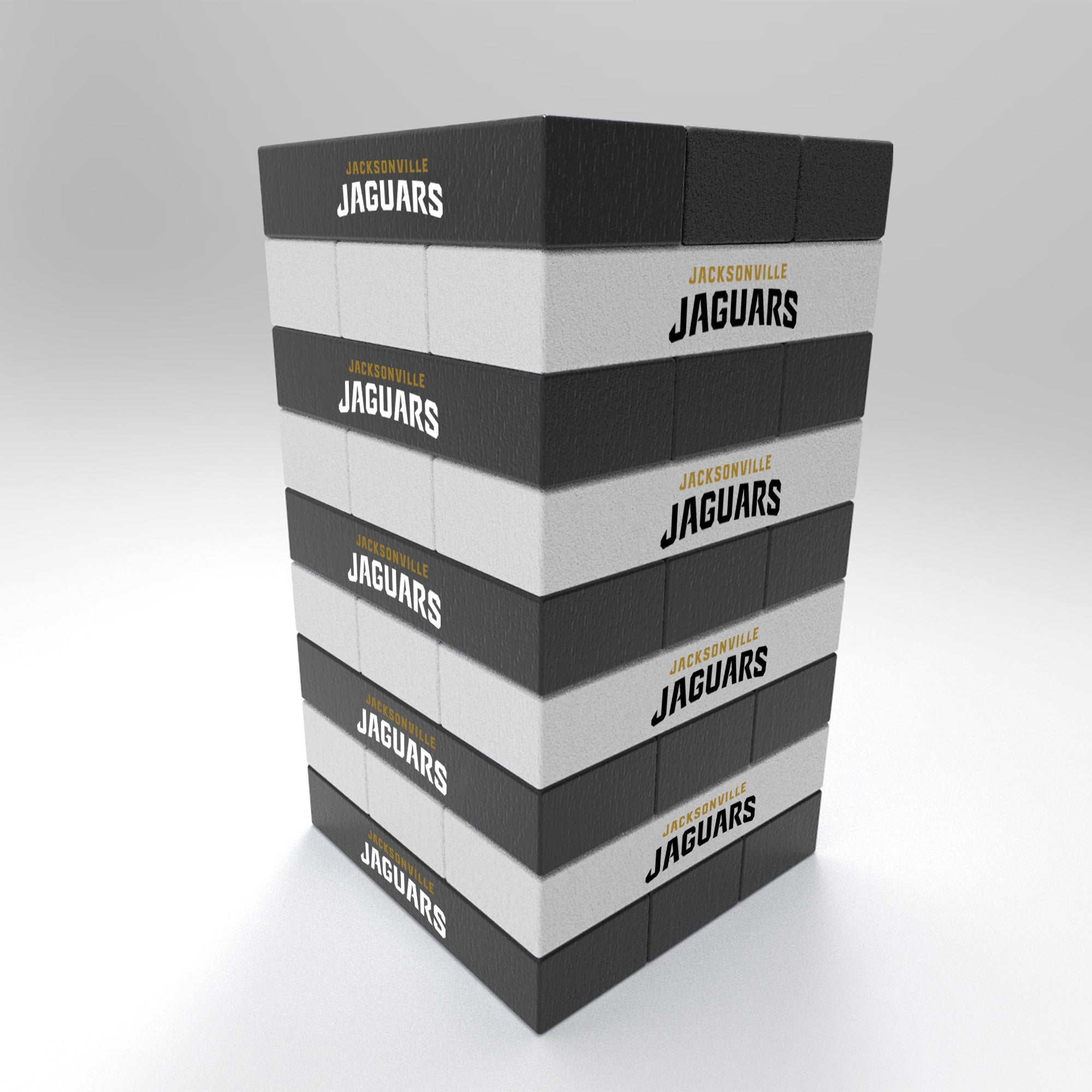 NFL Football Jacksonville Jaguars  Mini Jumbling Tower Game - Wood Stackem Game