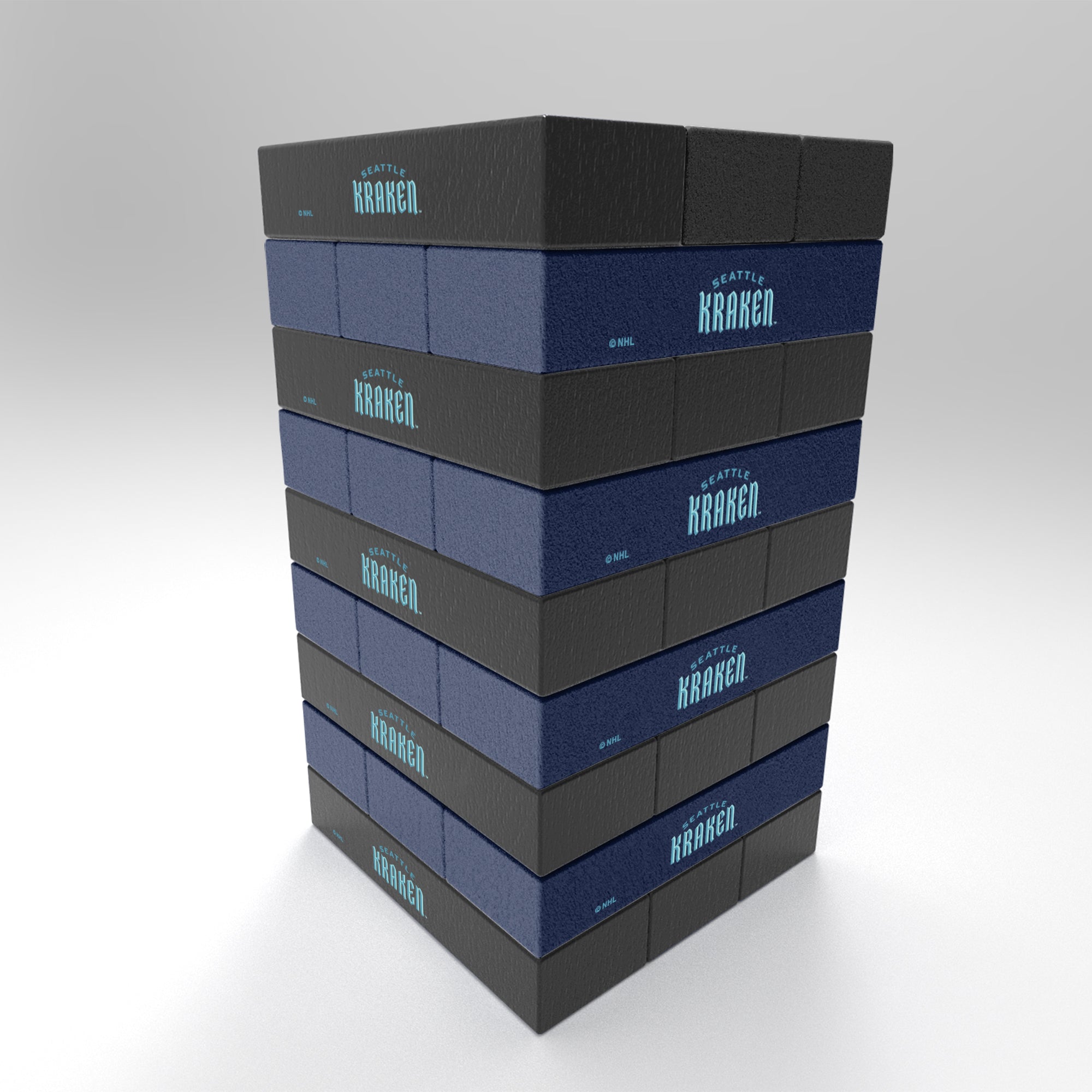 NHL Hockey Seattle Kraken  Mini Jumbling Tower Game - Wood Stackem Game