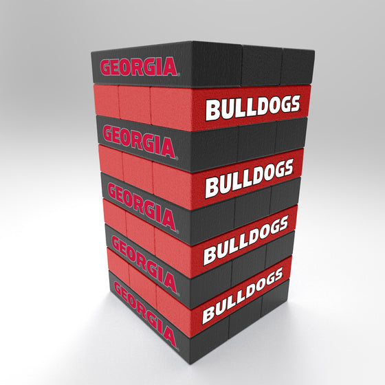 NCAA  Georgia Bulldogs  Mini Jumbling Tower Game - Wood Stackem Game