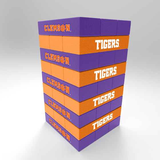 NCAA  Clemson Tigers  Mini Jumbling Tower Game - Wood Stackem Game