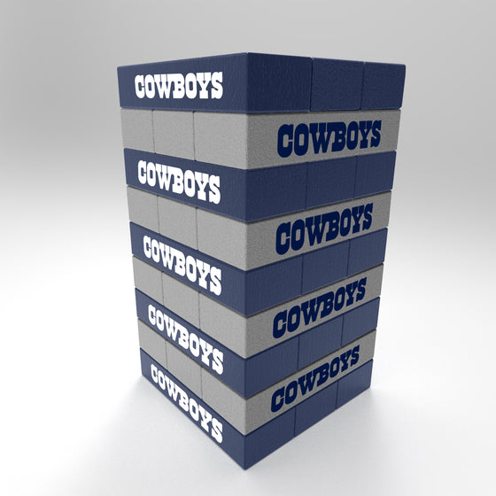 NFL Football Dallas Cowboys  Mini Jumbling Tower Game - Wood Stackem Game