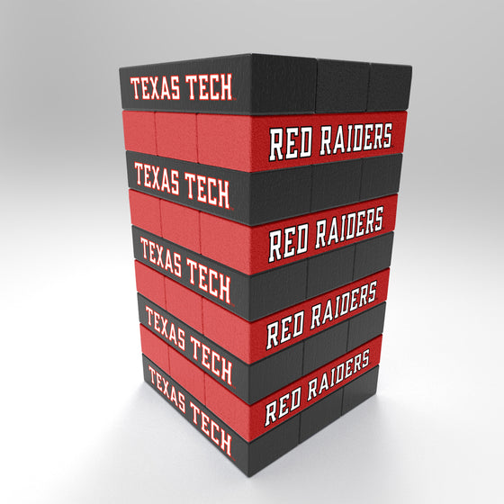NCAA  Texas Tech Red Raiders  Mini Jumbling Tower Game - Wood Stackem Game